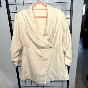 Beige Wrap Blazer Style Romper NWOT